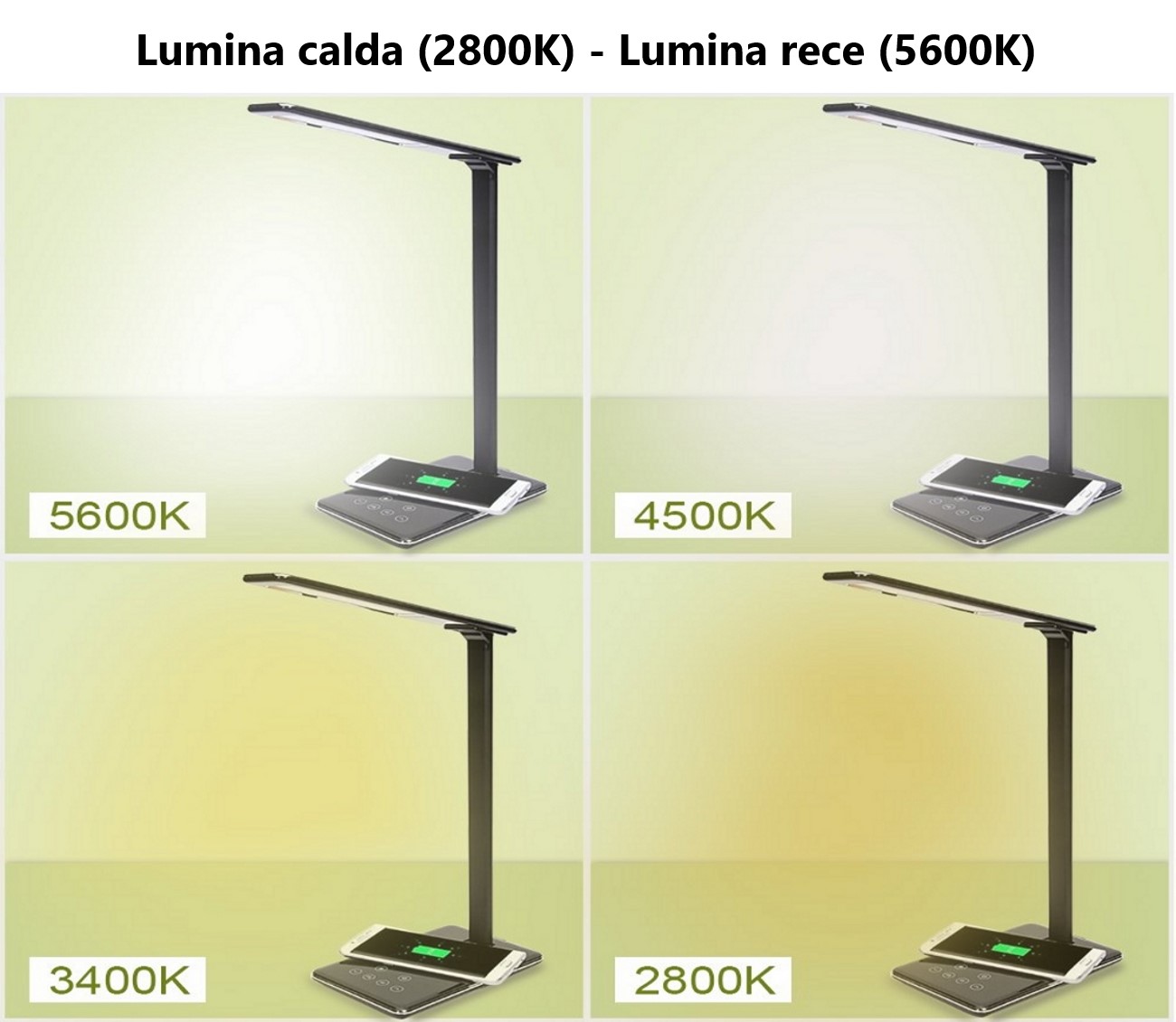 Lampa LED de birou cu incarcare Qi wireless compatibila cu Apple iPhone XR, iPhone XS, iPhone XS Max iPhone X, iPhone 8 / 8 Plus, Samsung Galaxy Note 8, S9, S8, S8+, S7, S7 Edge, S6 Lampa LED de birou cu incarcare Qi wireless compatibila cu Apple iPhone XR, iPhone XS, iPhone XS Max iPhone X, iPhone 8 / 8 Plus, Samsung Galaxy Note 8, S9, S8, S8+, S7, S7 Edge, S6