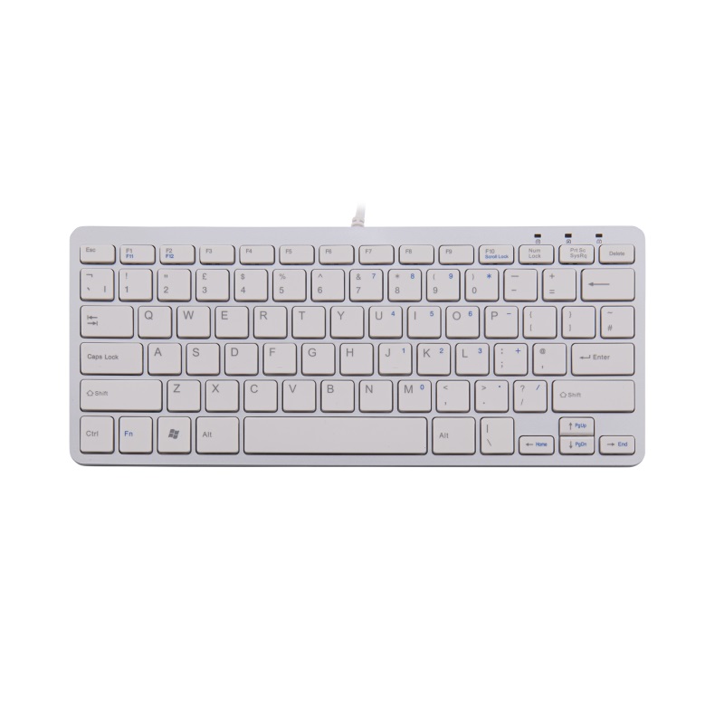 Tastatura ergonomica compacta R-Go, alba, layout UK, USB Tastatura ergonomica compacta R-Go, alba, layout UK, USB