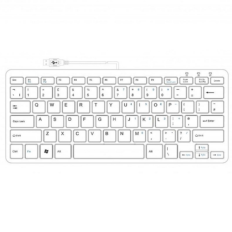 Tastatura ergonomica compacta R-Go, alba, layout UK, USB Tastatura ergonomica compacta R-Go, alba, layout UK, USB