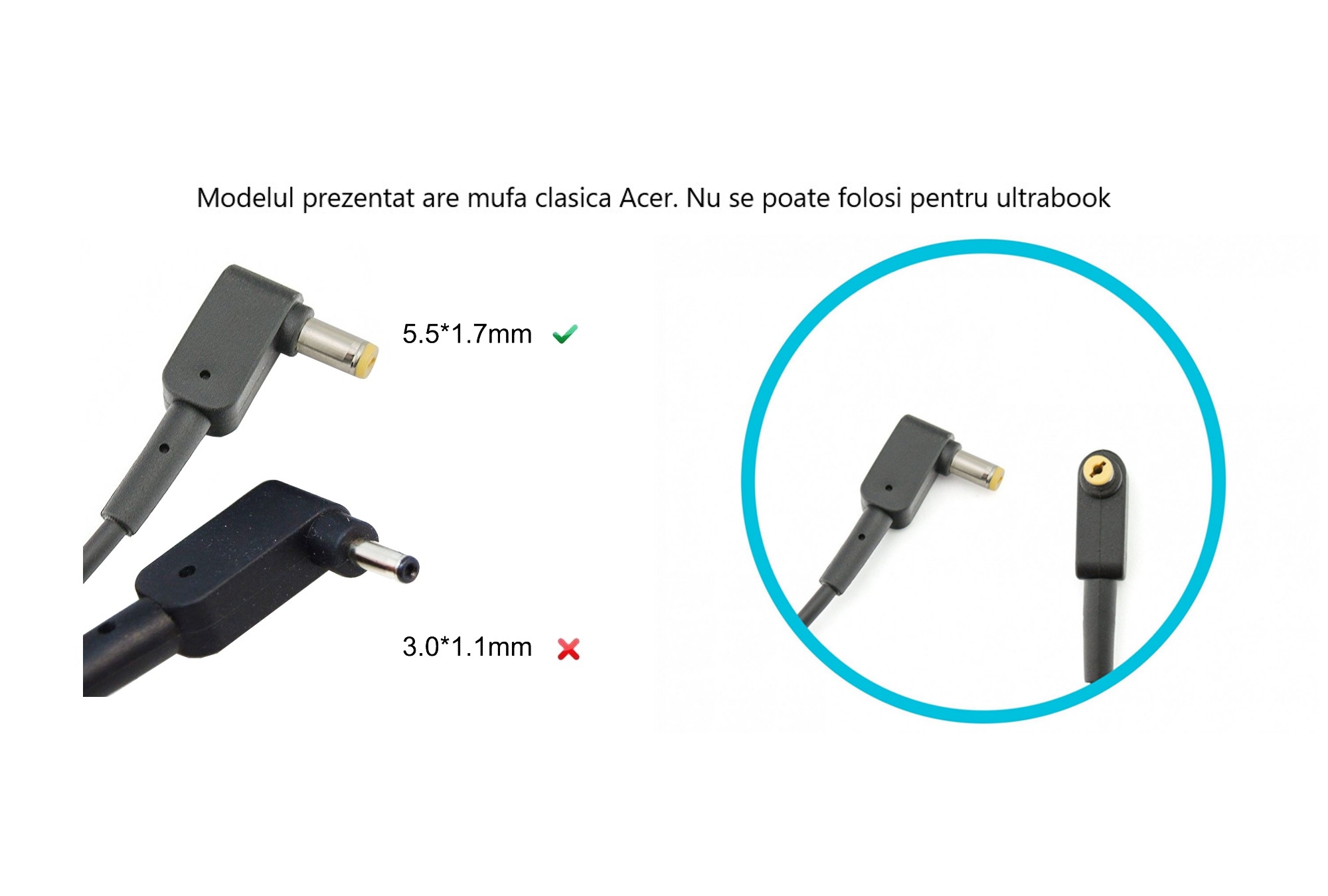 Incarcator original Acer Aspire E5-521G, E5-522, E5-522G, putere 65W, model ADP-65VH Incarcator original Acer Aspire E5-521G, E5-522, E5-522G, putere 65W, model ADP-65VH