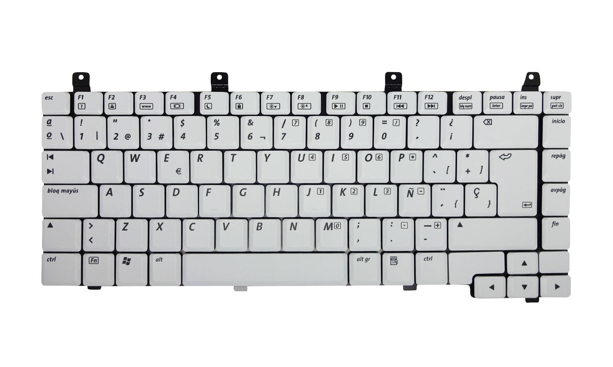 Tastatura compatibila Compaq M2000, NX6115, NX6125, NX9100, NX9105, V2000, V2100, V2200, V2300, V2400, ZX5100, ZX5300, alba, layout spaniol, fara iluminare Tastatura compatibila Compaq M2000, NX6115, NX6125, NX9100, NX9105, V2000, V2100, V2200, V2300, V2400, ZX5100, ZX5300, alba, layout spaniol, fara iluminare