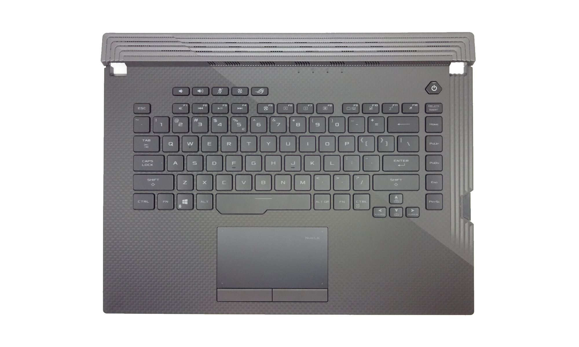 Carcasa superioara si tastatura originala Asus Strix G G531GT, G531GU, G531GV, G531GW, layout US, Original Black, cu iluminare RGB, model 90NR01I1-R30UI0 Carcasa superioara si tastatura originala Asus Strix G G531GT, G531GU, G531GV, G531GW, layout US, Original Black, cu iluminare RGB, model 90NR01I1-R30UI0