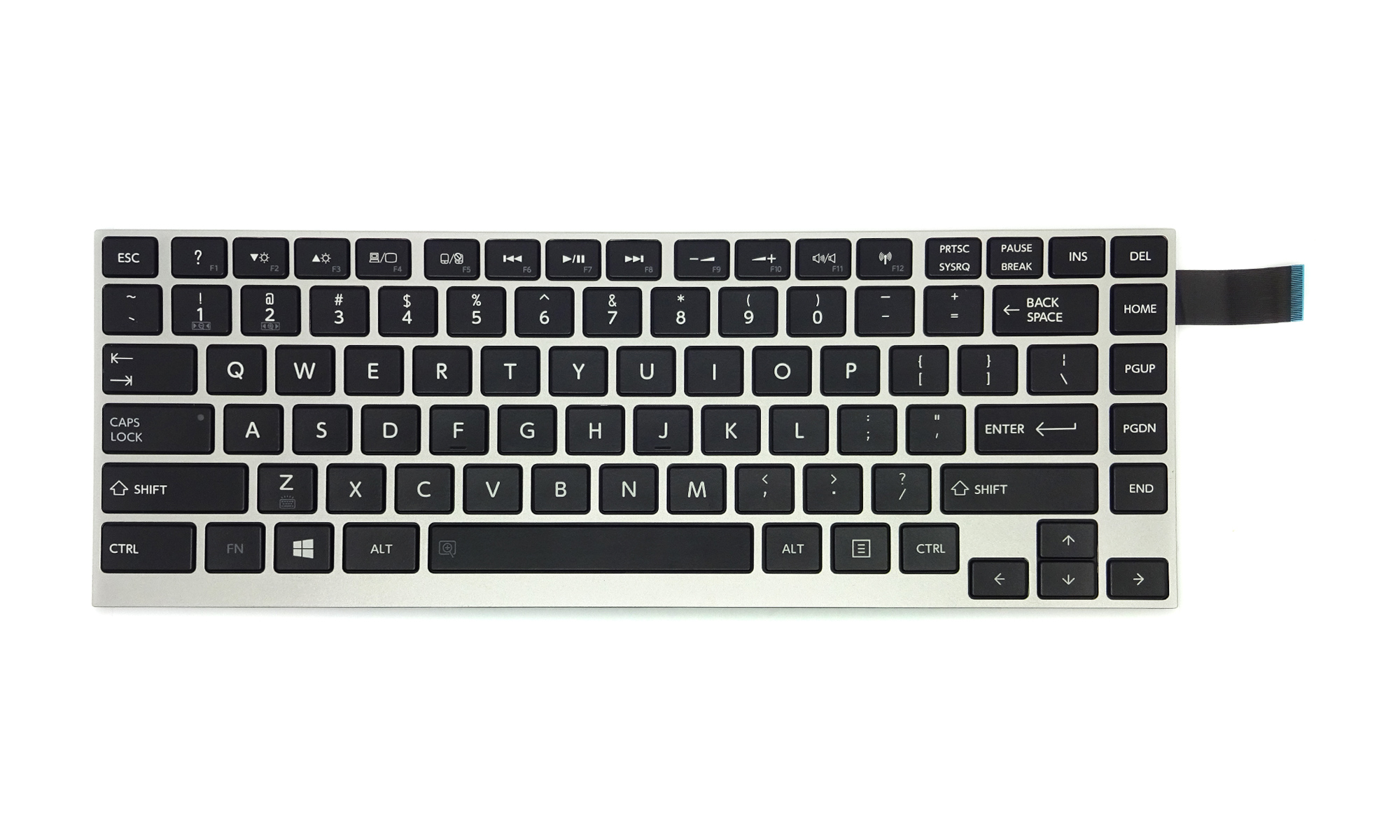 Tastatura compatibila Toshiba Satellite W30-A, W30T-A, W30DT-A, W35-A, W35T-A, W35DT-A, U900W, rama argintie, iluminata, layout US Tastatura compatibila Toshiba Satellite W30-A, W30T-A, W30DT-A, W35-A, W35T-A, W35DT-A, U900W, rama argintie, iluminata, layout US