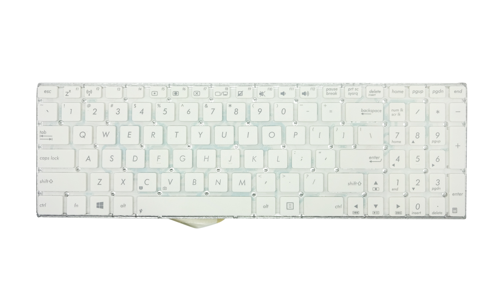 Tastatura compatibila Asus EeeBook E502MA, F502CA, F502MA, L502MA, R517MA, X502CA, X502MA, alba, layout US, fara iluminare Tastatura compatibila Asus EeeBook E502MA, F502CA, F502MA, L502MA, R517MA, X502CA, X502MA, alba, layout US, fara iluminare