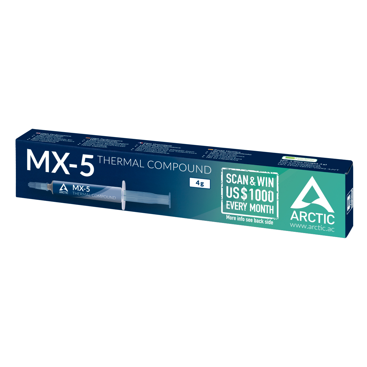 Pasta termoconductoare Arctic cooling MX-5 tub 4g Pasta termoconductoare Arctic cooling MX-5 tub 4g