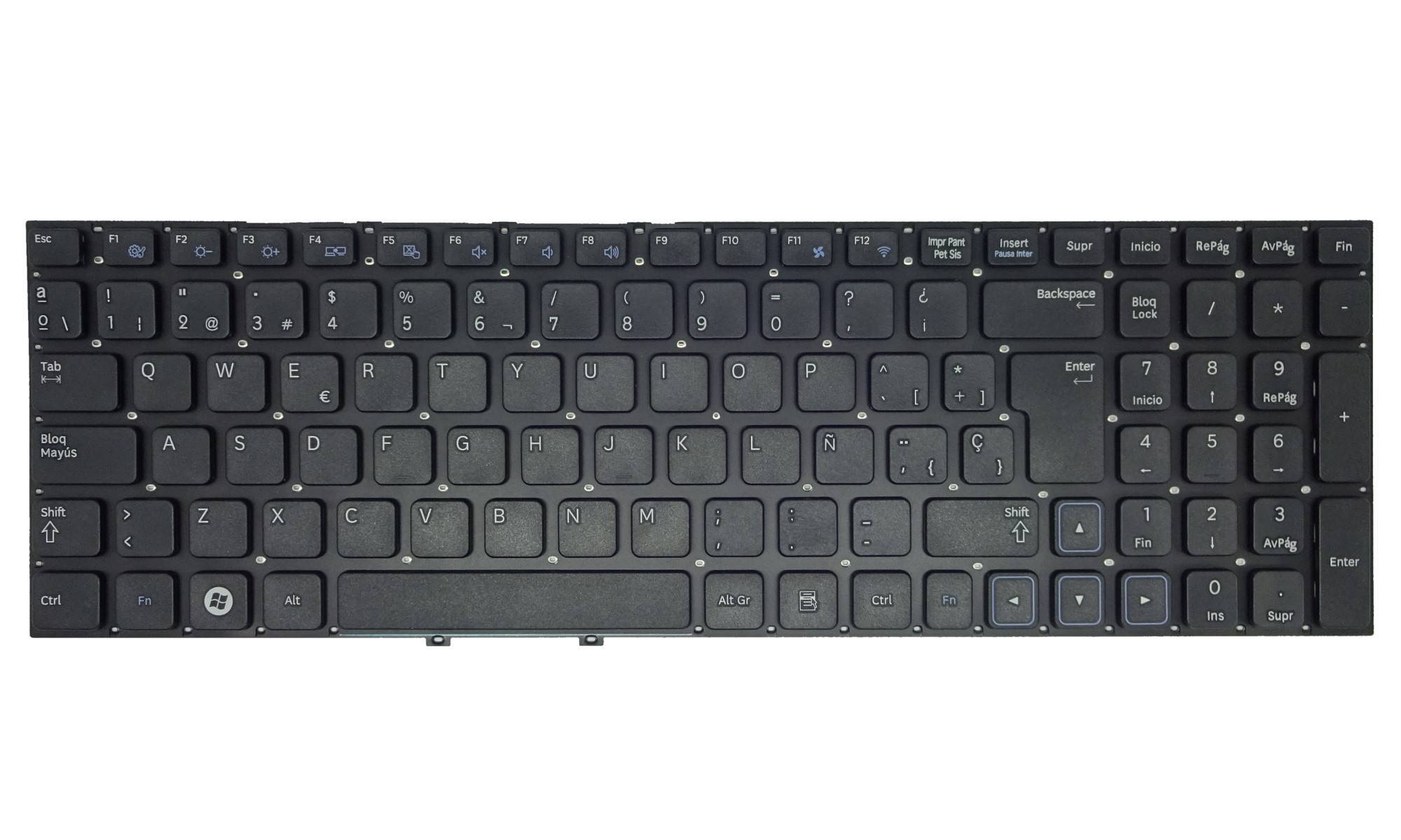 Tastatura compatibila Samsung NP300E5A, NP300E5C, NP300E5X, NP300E5Z, NP300E5ZH, NP300V5A, NP300V5AH, NP300V5Z, NP305E5A, NP305V5A, layout spaniol, neagra, fara rama Tastatura compatibila Samsung NP300E5A, NP300E5C, NP300E5X, NP300E5Z, NP300E5ZH, NP300V5A, NP300V5AH, NP300V5Z, NP305E5A, NP305V5A, layout spaniol, neagra, fara rama