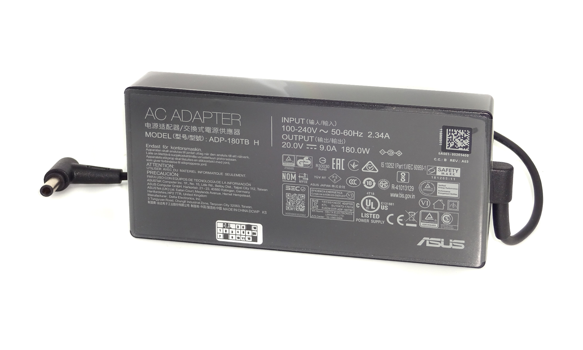 Incarcator original Asus ROG Zephyrus GA401IH, GA401IU, GA401QC, GA503QC, GA502DU, GA532DU, GU502DU, GU502LU, GU603HE, PX401IV, 20V, 9A, 180W, mufa 6.0 mm x 3.7 mm - pin ID Incarcator original Asus ROG Zephyrus GA401IH, GA401IU, GA401QC, GA503QC, GA502DU, GA532DU, GU502DU, GU502LU, GU603HE, PX401IV, 20V, 9A, 180W, mufa 6.0 mm x 3.7 mm - pin ID