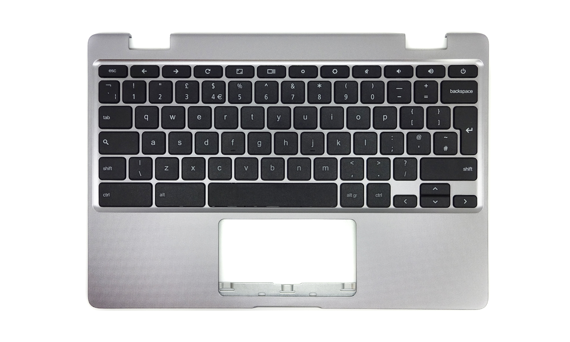 Carcasa superioara si tastatura originala Asus Chromebook C223NA, layout UK, argintiu inchis, fara iluminare, model 90NX01Q1-R30290 Carcasa superioara si tastatura originala Asus Chromebook C223NA, layout UK, argintiu inchis, fara iluminare, model 90NX01Q1-R30290