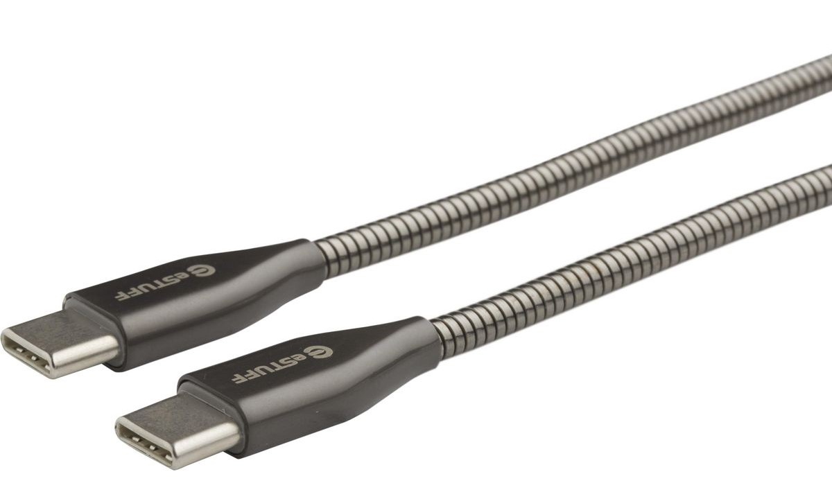 Cablu de incarcare cu armatura de otel si kevlar, USB-C - USB-C, lungime 1.5m, eSTUFF Allure Series Cablu de incarcare cu armatura de otel si kevlar, USB-C - USB-C, lungime 1.5m, eSTUFF Allure Series