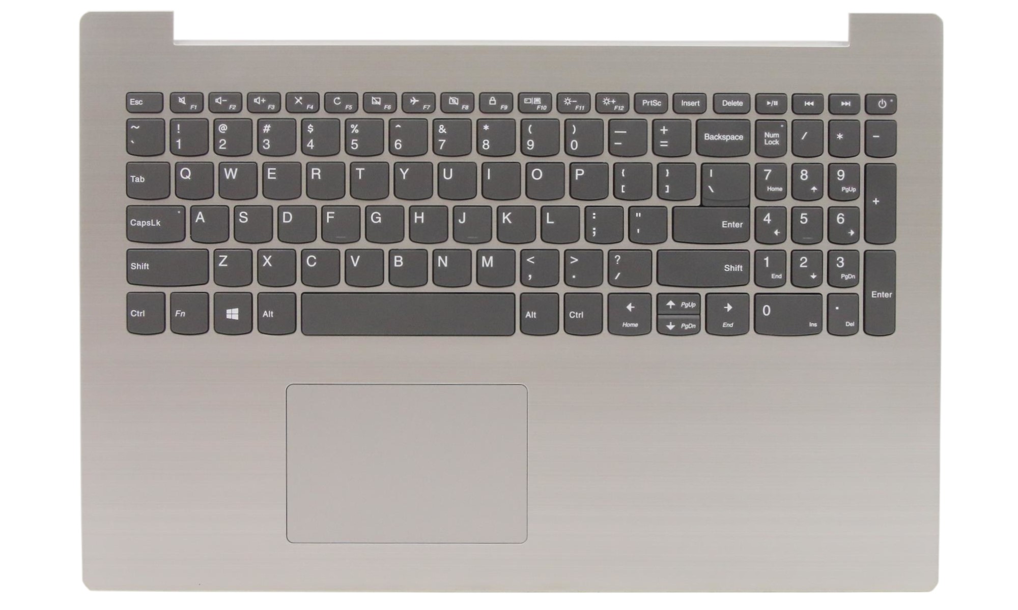 Carcasa superioara cu tastatura originala Lenovo IdeaPad 330-15ICH Type 81FK, argintie, layout US, fara iluminare, model 5CB0R46797 Carcasa superioara cu tastatura originala Lenovo IdeaPad 330-15ICH Type 81FK, argintie, layout US, fara iluminare, model 5CB0R46797
