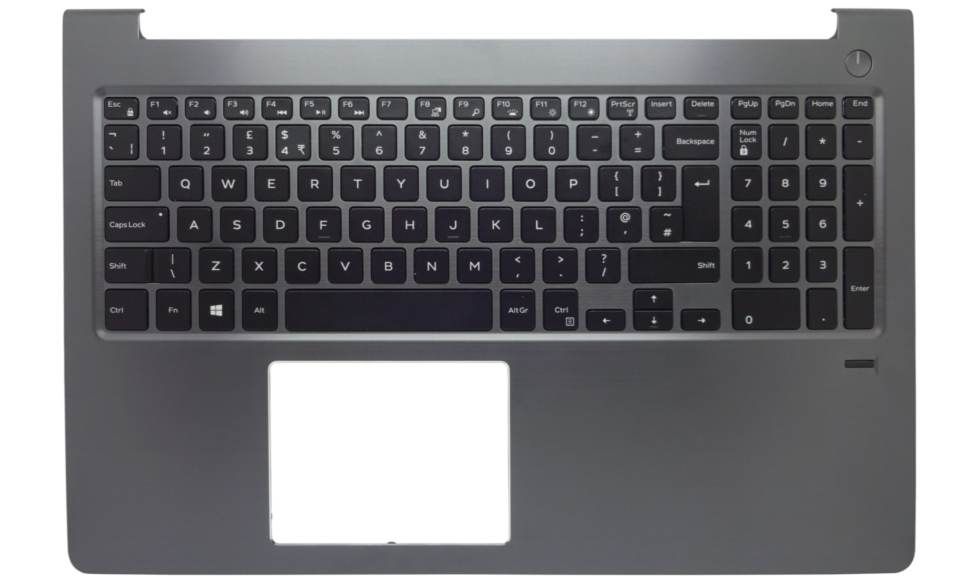 Carcasa superioara si tastatura Dell Vostro 15 5568, cu iluminare, gri, layout UK, cu scaner amprenta, model YMXC7 Carcasa superioara si tastatura Dell Vostro 15 5568, cu iluminare, gri, layout UK, cu scaner amprenta, model YMXC7
