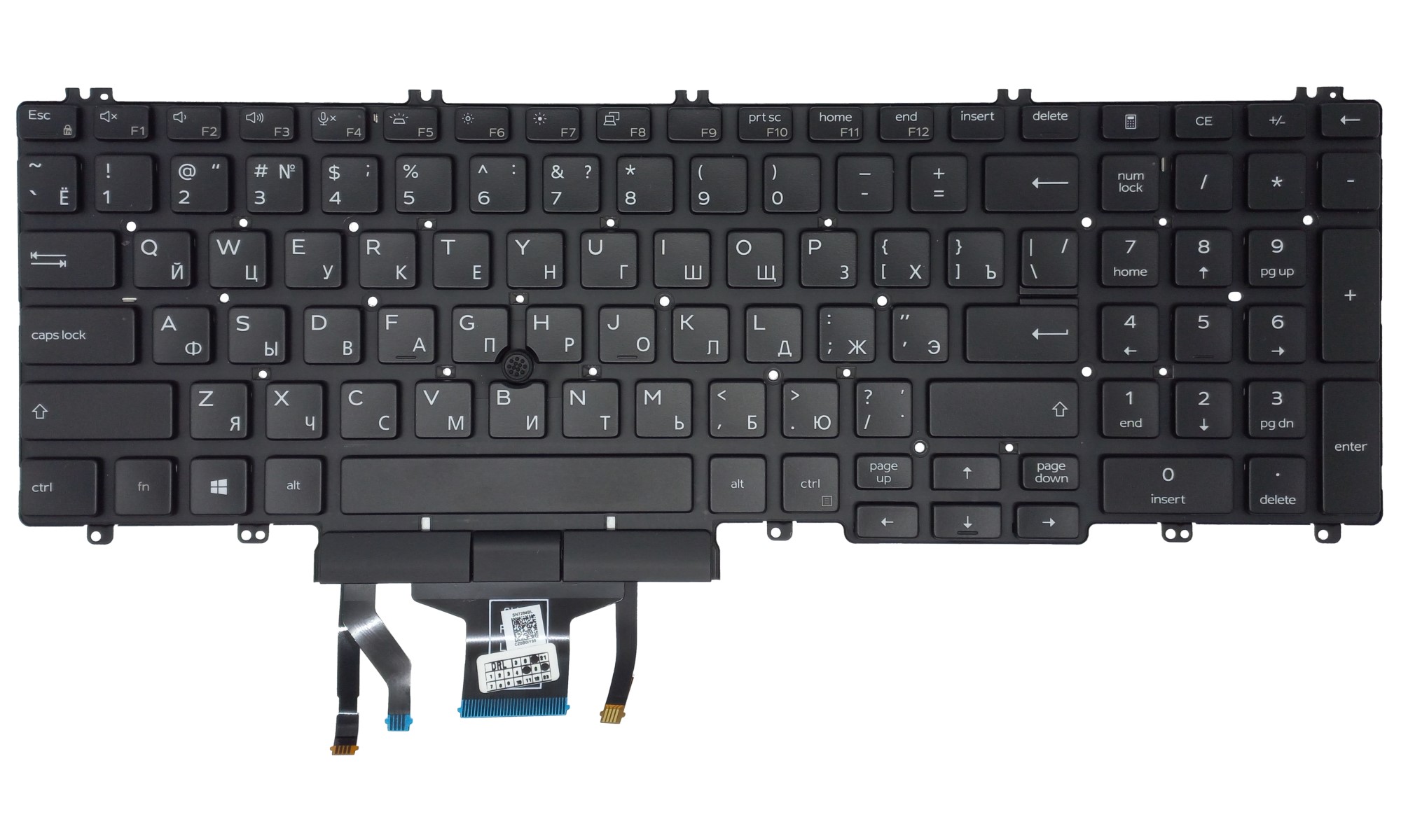 Tastatura originala Dell Latitude 5500, 5501, 5510, 5511, Precision 3540, 3541, 3550, 3551, neagra, cu iluminare, dual point, layout chirilic Tastatura originala Dell Latitude 5500, 5501, 5510, 5511, Precision 3540, 3541, 3550, 3551, neagra, cu iluminare, dual point, layout chirilic