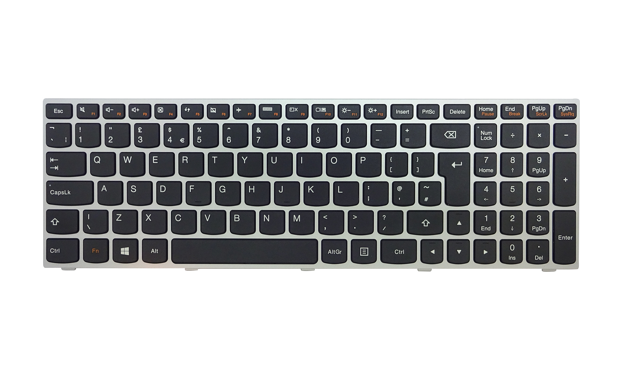 Tastatura compatibila Lenovo B50-30, B50-45, B50-70, B50-80, B51-80, G50-30, G50-45, G50-70, G50-80, G70-70, G70-80, G51-35, rama argintie, layout UK Tastatura compatibila Lenovo B50-30, B50-45, B50-70, B50-80, B51-80, G50-30, G50-45, G50-70, G50-80, G70-70, G70-80, G51-35, rama argintie, layout UK