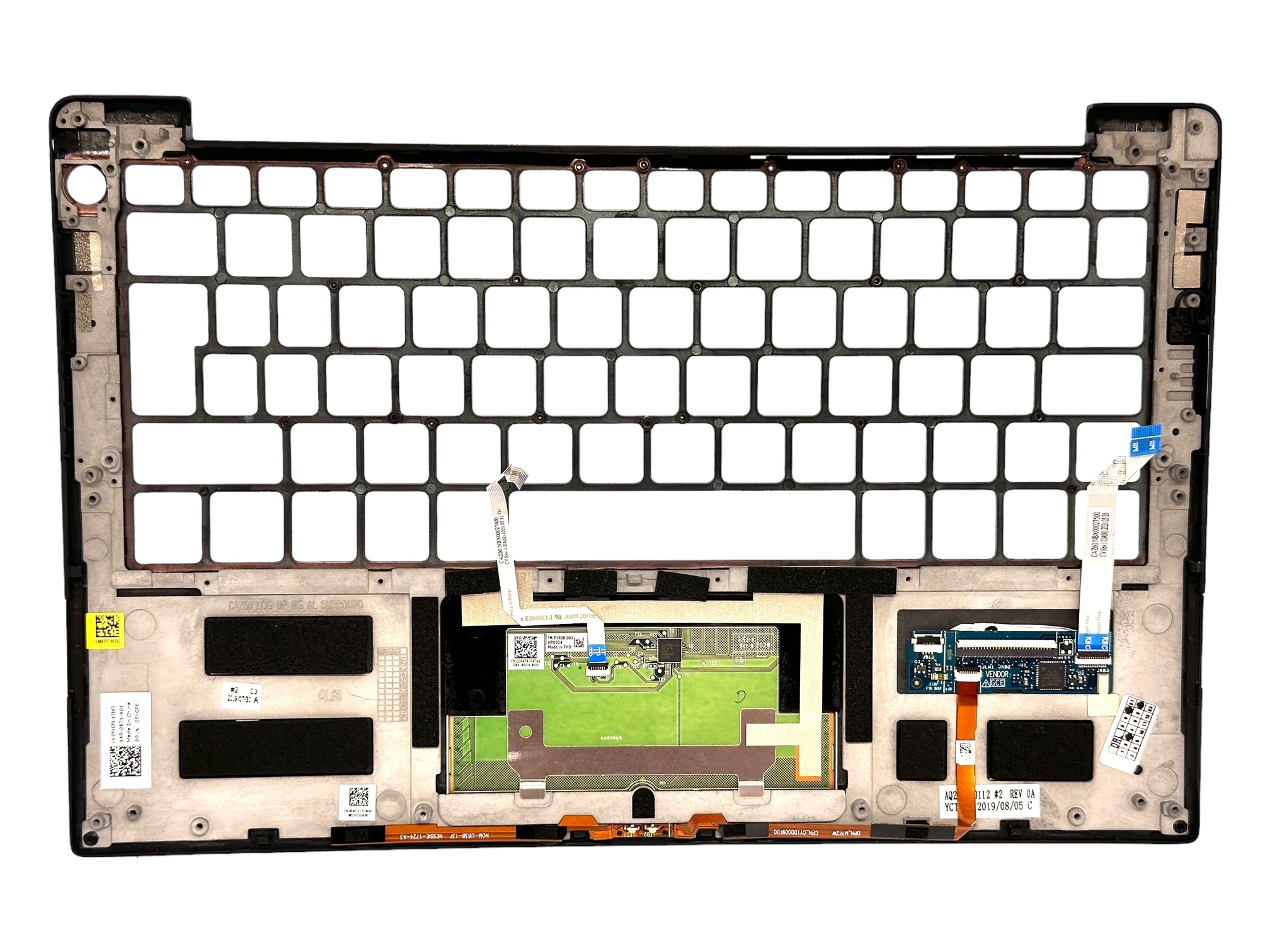Carcasa superioara palmrest Dell XPS 13 9370, 9380, 7390, XPS 13 9305, echipate cu tastatura cu layout UK, neagra, model 5YGP6 FNCV1 Carcasa superioara palmrest Dell XPS 13 9370, 9380, 7390, XPS 13 9305, echipate cu tastatura cu layout UK, neagra, model 5YGP6 FNCV1