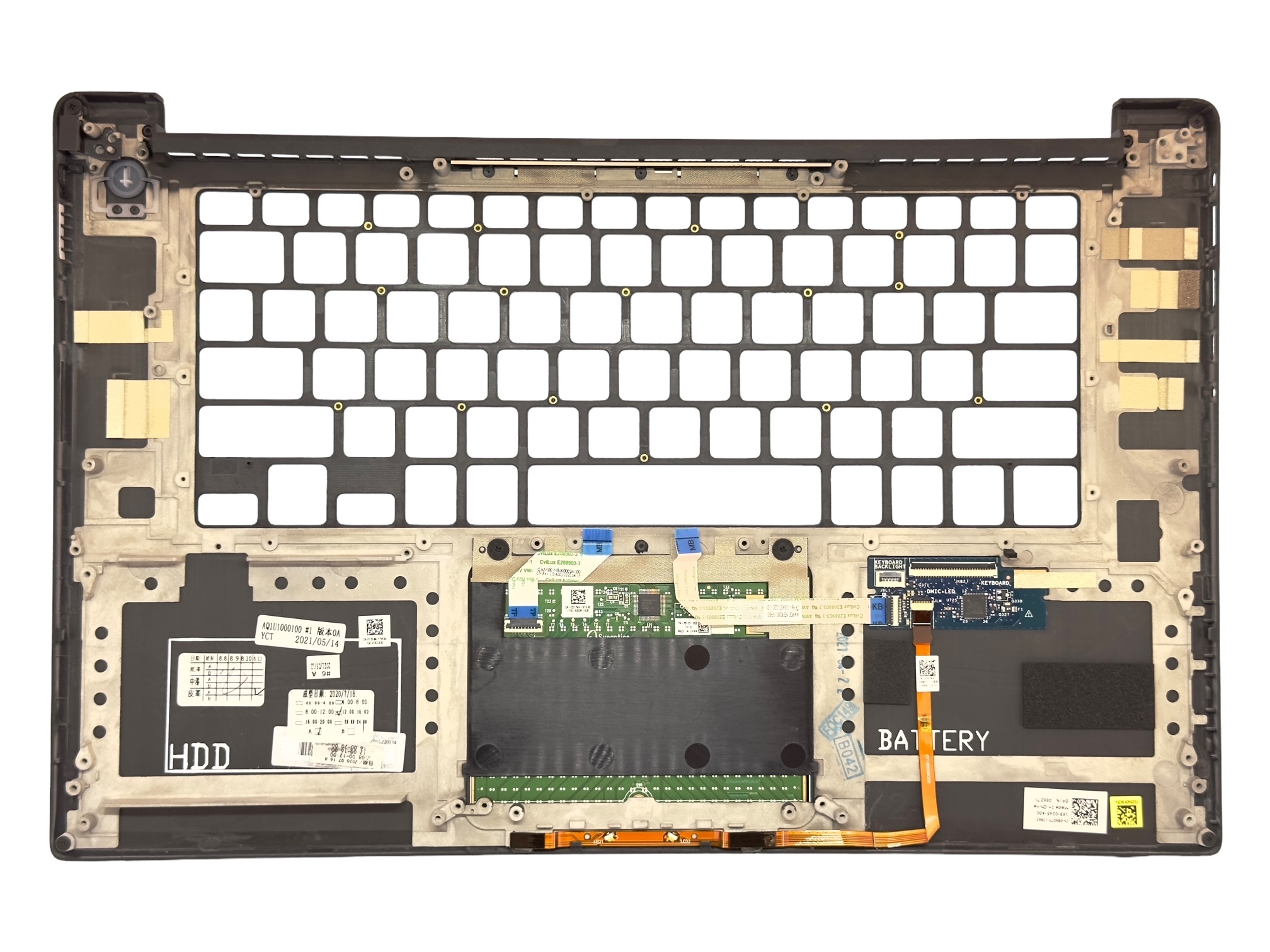 Carcasa superioara palmrest Dell XPS 15 9560, Precision 15 5520, 5530, XPS 15 9570, din fibra de carbon, pentru tastatura cu layout US, fara cititor amprenta Carcasa superioara palmrest Dell XPS 15 9560, Precision 15 5520, 5530, XPS 15 9570, din fibra de carbon, pentru tastatura cu layout US, fara cititor amprenta