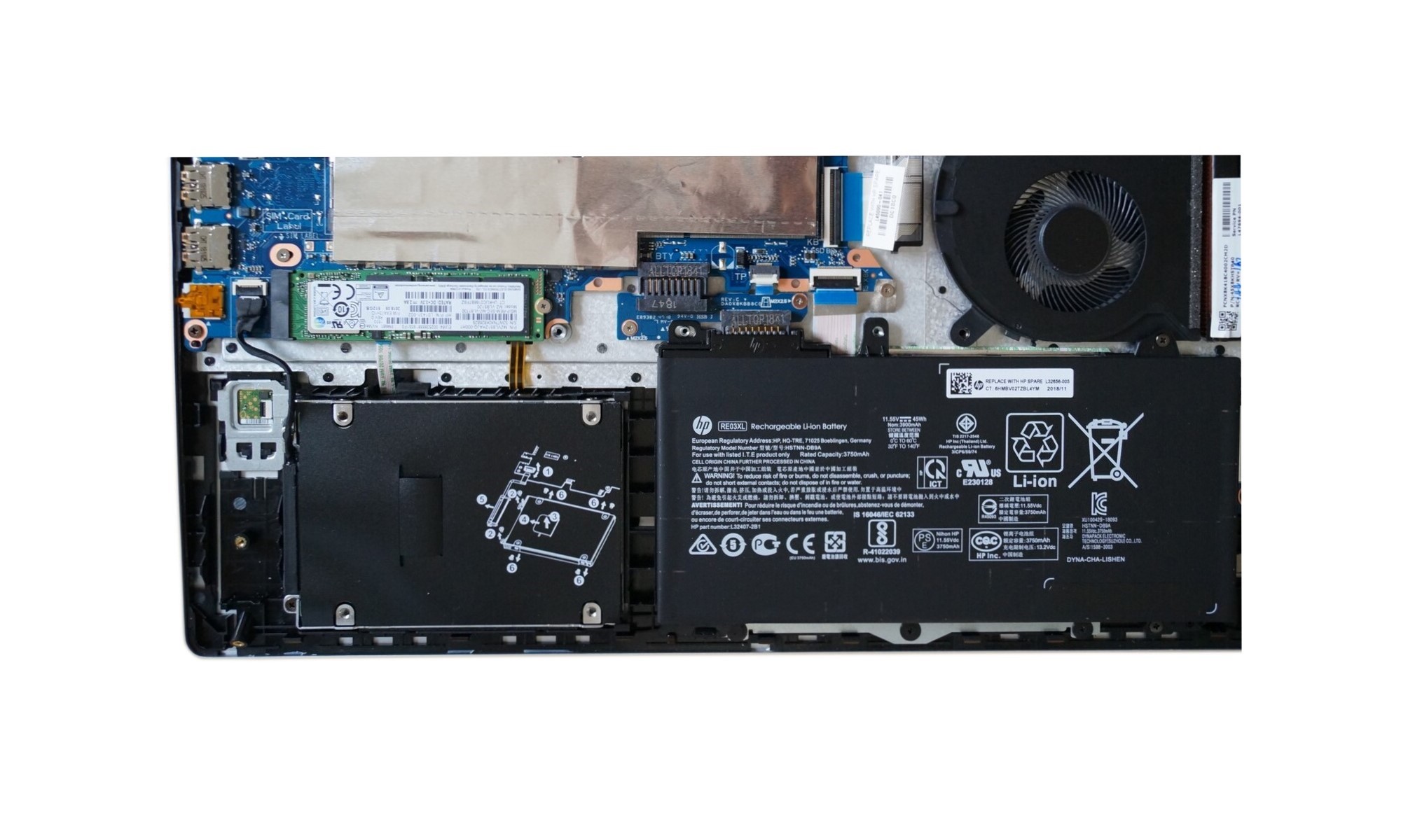 Kit montaj HDD/SSD 2.5'' pentru HP ProBook 450 G6, 455 G6, 455R G6, model L45094-001, contine caddy si cablul sata DD0X8KHD010 Kit montaj HDD/SSD 2.5'' pentru HP ProBook 450 G6, 455 G6, 455R G6, model L45094-001, contine caddy si cablul sata DD0X8KHD010