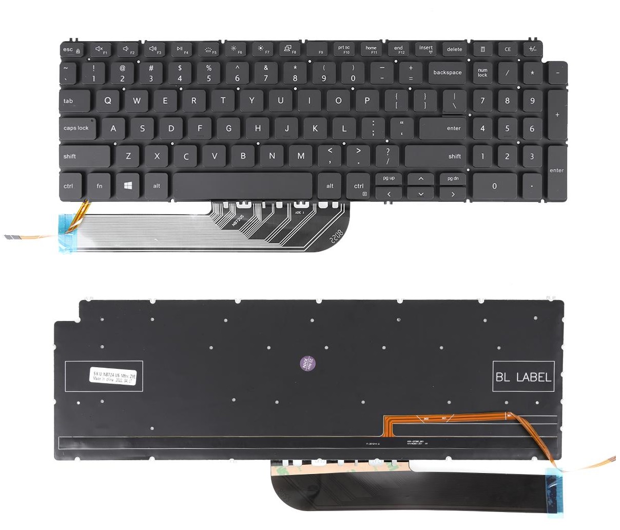 Tastatura compatibila Dell Inspiron 3505 5501, 7500 2-in-1, Vostro 7500, cu iluminare, neagra, layout US Tastatura compatibila Dell Inspiron 3505 5501, 7500 2-in-1, Vostro 7500, cu iluminare, neagra, layout US