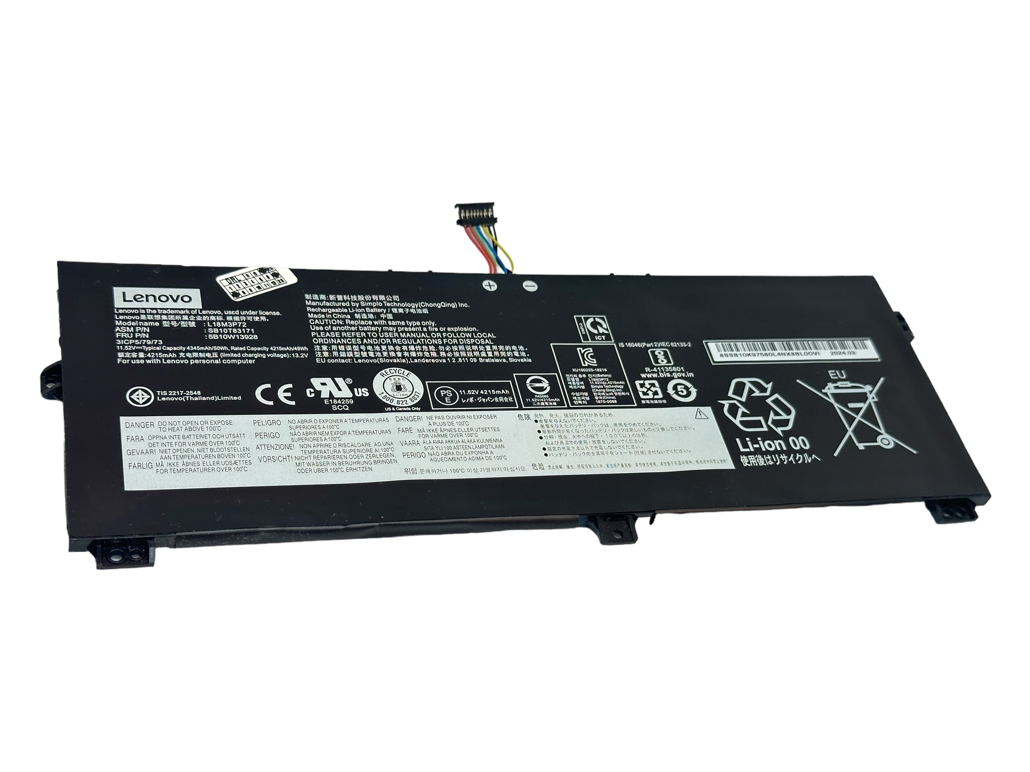 Baterie originala Lenovo ThinkPad X390 Yoga (Type 20NN, 20NQ) L18M3P72 5B10W13928 SB10T83171 02DL021