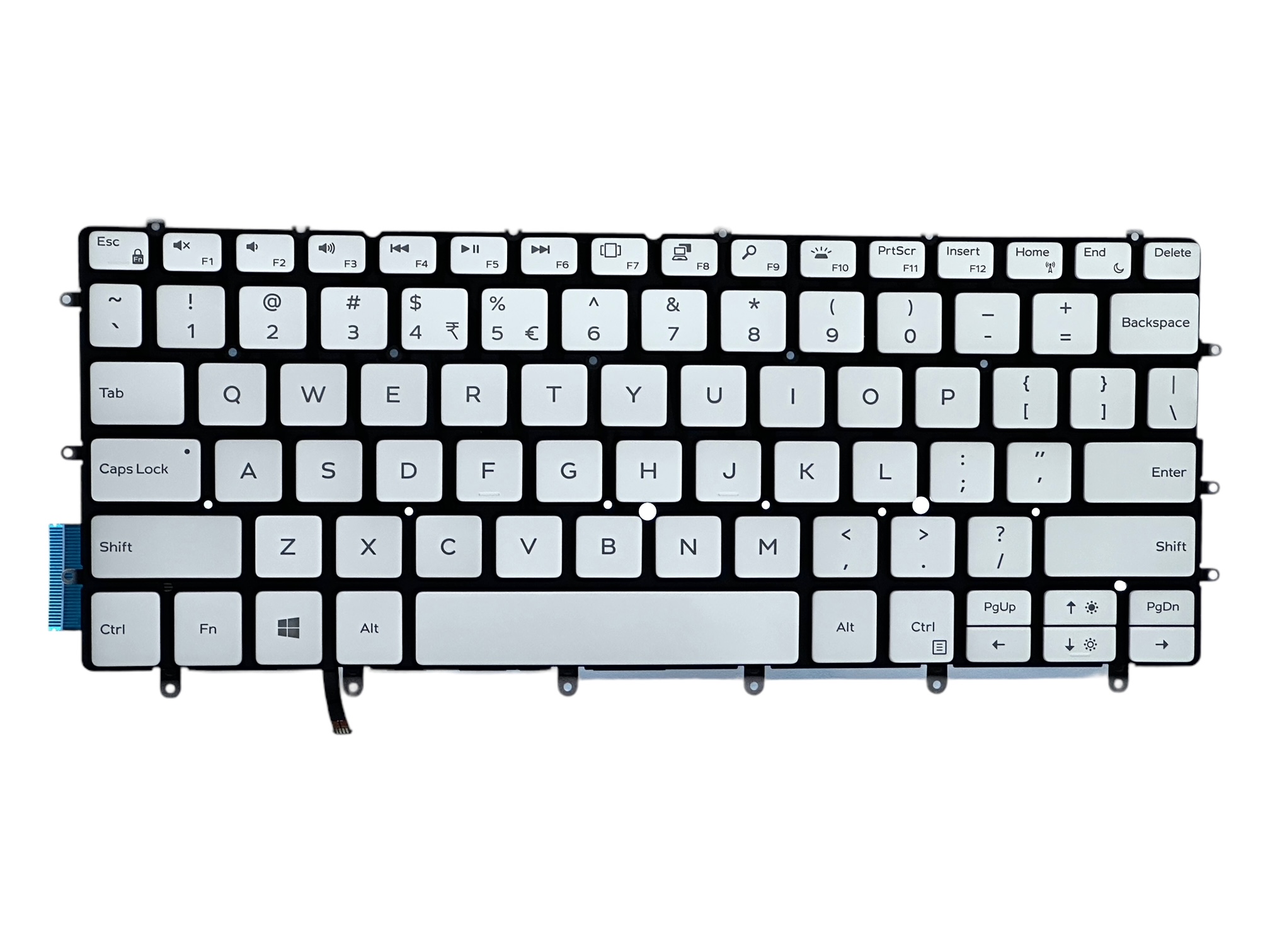Tastatura originala laptop Dell XPS 13 9305, alba, cu iluminare, layout US, model FXCRT Tastatura originala laptop Dell XPS 13 9305, alba, cu iluminare, layout US, model FXCRT