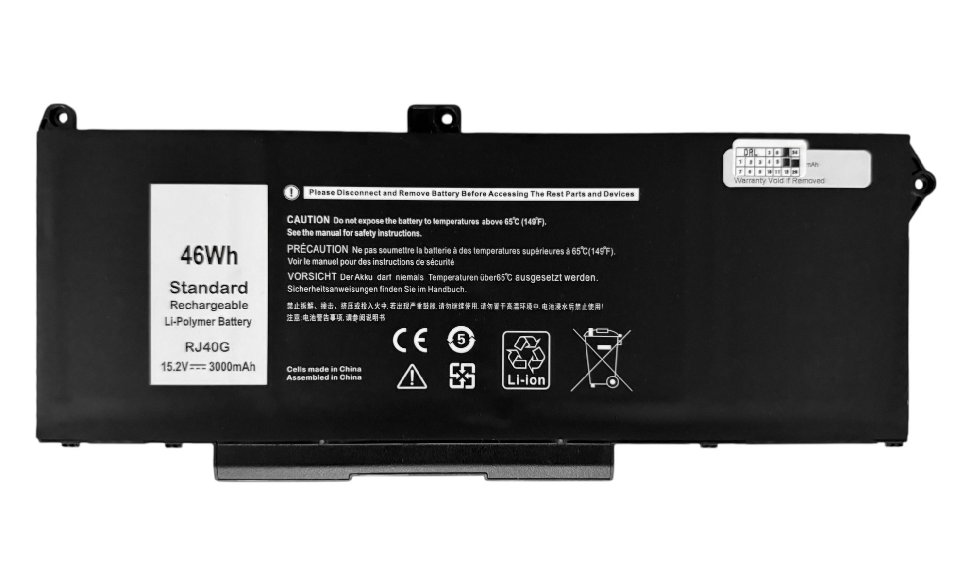 Baterie compatibila Dell model RJ40G 46Wh, Latitude 5420, Latitude 5520, Precision 3560, varianta cu 4 celule, 1K2CF, 01K2CF, 75X16, 075X16, M033W, 0M033W Baterie compatibila Dell model RJ40G 46Wh, Latitude 5420, Latitude 5520, Precision 3560, varianta cu 4 celule, 1K2CF, 01K2CF, 75X16, 075X16, M033W, 0M033W