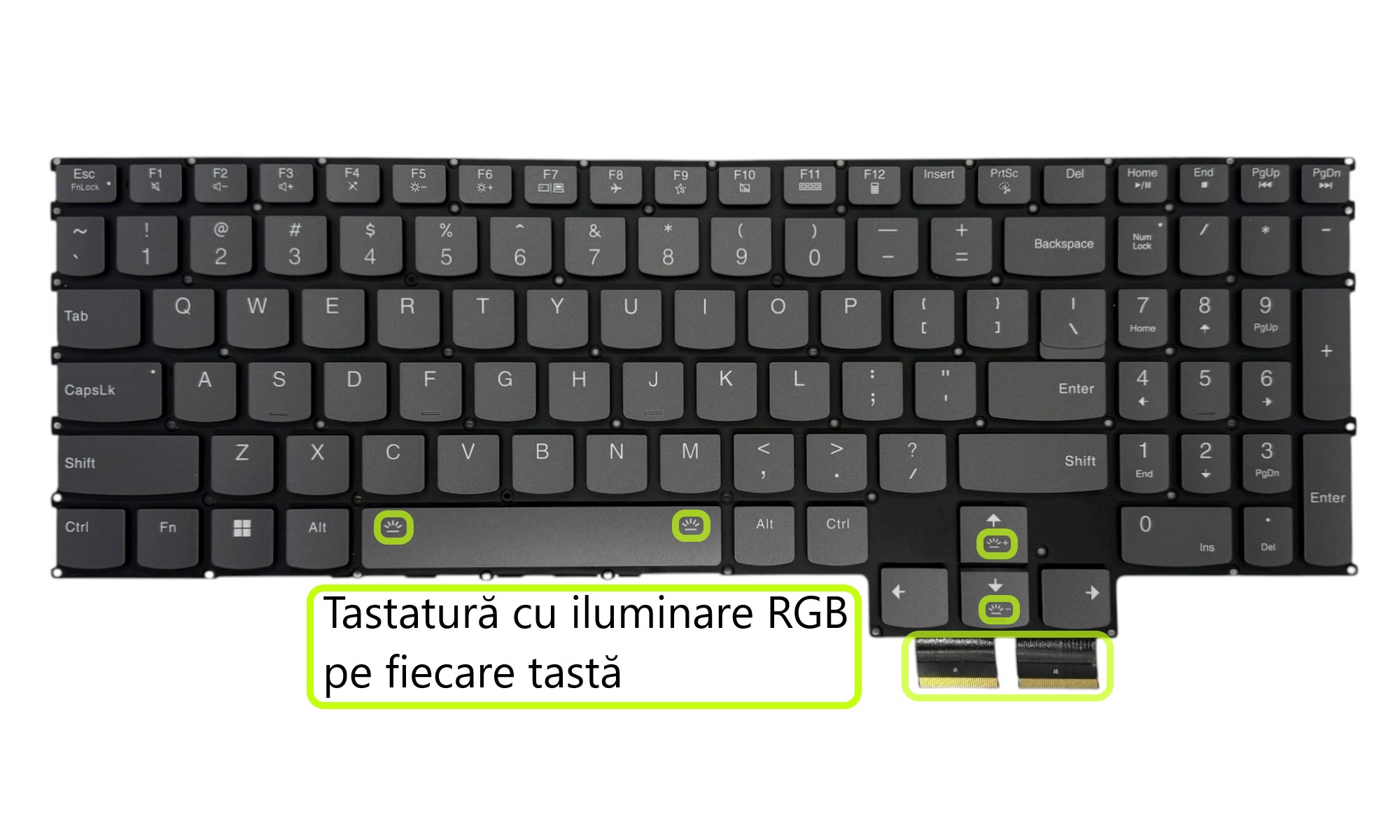 Tastatura compatibila Lenovo Legion S7 15ACH6, 16ARHA7, 16IAH7, 16APH8, 16IRH8, gri, layout US, cu iluminare RGB pe fiecare tasta Tastatura compatibila Lenovo Legion S7 15ACH6, 16ARHA7, 16IAH7, 16APH8, 16IRH8, gri, layout US, cu iluminare RGB pe fiecare tasta