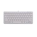 Tastatura ergonomica compacta R-Go, alba, layout UK, USB