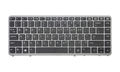 Tastatura compatibila HP EliteBook 840 G2, rama argintie, cu iluminare, US