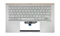 Carcasa superioara si tastatura originala Asus ZenBook 14 UX434FA, UX434FL, argintiu, layout US, cu iluminare, model 90NB0MQ6-R31US0