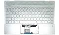 Carcasa superioara palmrest cu tastatura HP Pavilion 13-AN, Pike Silver, International US, L37531-B31, cu iluminare, slot cititor amprenta