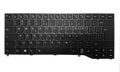Tastatura compatibila Fujitsu LifeBook E548, E549, U747, U748, U749, E5410, E5411, U7410, fara pointer, US, rama gri si taste negre, cu iluminare