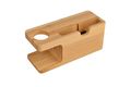 Stand de incarcare 2 in 1, pentru iPhone XS, X, Max, XR, 8, 8 Plus, 7, 7 Plus, 6S, 6S Plus, 6, 6 Plus, SE, 5S, 5C, 5, Apple Watch 4, 3, 2, 1, din lemn bambus