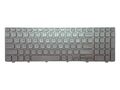 Tastatura compatibila Dell Inspiron 15 7537, argintie, cu iluminare, layout US