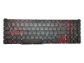 Tastatura compatibila Acer Nitro 5 AN515-55, layout US, iluminare rosie, small conector