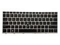 Tastatura compatibila HP EliteBook 735 G5, 735 G6, 830 G5, 830 G6, rama argintie, layout US, fara iluminare