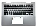 Carcasa superioara palmrest Dell Inspiron 5491 2-in-1, 5482 2-in-1, 5485 2-in-1, model W5W2K, silver, US, cu iluminare