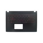 Carcasa superioara si tastatura originala Asus ROG FX502VD, FX502VM, FX502VS, FX502VT, FX502VY, FX60VM, layout US, neagra, cu iluminare, model 90NB0F05-R31US0