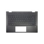 Carcasa superioara si tastatura laptop HP Pavilion x360 14-CD, 14m Convertible, originala, cu iluminare, gri inchis, model L22400-031