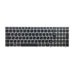 Tastatura laptop compatibila Lenovo B70-80, B71-80, G70-35, rama argintie, taste negre, fara iluminare, layout UK, model 25215251