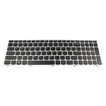 Tastatura laptop compatibila Lenovo B70-80, B71-80, G70-35, rama argintie, taste negre, fara iluminare, layout US