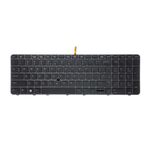 Tastatura compatibila HP EliteBook 755 G3, 755 G4, 850 G3, 850 G4, taste negre, rama gri inchis, cu iluminare, cu trackpoint, layout US