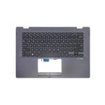 Carcasa superioara cu tastatura originala Asus VivoBook Flip 14 TP412UA, gri inchis, layout US, cu iluminare, model 90NB0J71-R31US0