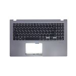 Carcasa superioara cu tastatura originala Asus VivoBook X515MA, X515JA, layout US International, argintiu inchis, fara iluminare