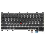 Tastatura originala Lenovo ThinkPad X380 Yoga Type 20LH, 20LJ, rama argintie, taste negre, layout US, cu iluminare