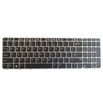 Tastatura compatibila HP EliteBook 755 G3, 755 G4, 850 G3, 850 G4, taste negre, rama argintie, fara iluminare, US