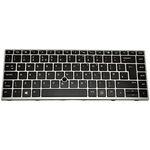 Tastatura compatibila HP EliteBook 745 G5, 745 G6, 840 G5, 846 G5, 840 G6, 846 G6, rama argintie, cu iluminare, layout uk