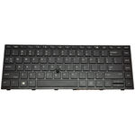 Tastatura compatibila HP EliteBook 840 G5, 840 G6, 846 G6, EliteBook 745 G5, 745 G6, fara iluminare, layout US, neagra, fara trackpoint