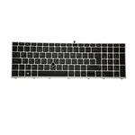 Tastatura compatibila HP ProBook 650 G4, 650 G5, 655 G4, 655 G5, cu iluminare, layout UK, rama argintie, pointstick