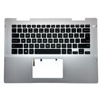 Carcasa superioara palmrest Dell Inspiron 5491 2-in-1, 5482 2-in-1, 5485 2-in-1, model W5W2K, silver, US, cu iluminare