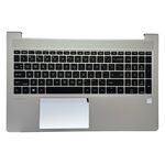 Carcasa superioara cu tastatura HP ProBook 450 G8, 455 G8, argintie, layout International, cu iluminare, compatibila