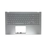 Carcasa superioara si tastatura originala Asus P1504UA VivoBook F512UA, S512UA, X512DA, X512FB, X512UA, X512UB, X512FA, layout spaniol, Transparent Silver, fara iluminare